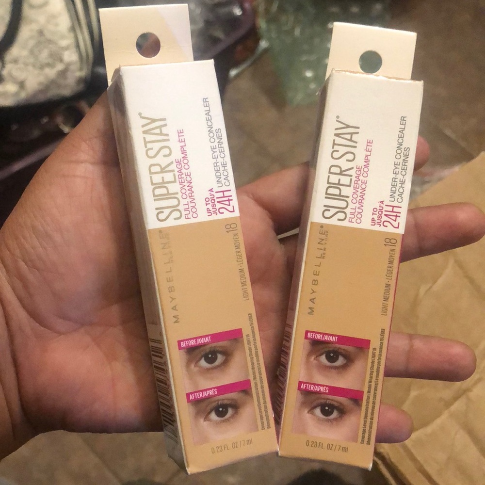 Lot of 2 Maybelline Superstay Full Coverage Concealers Light/Medium 18